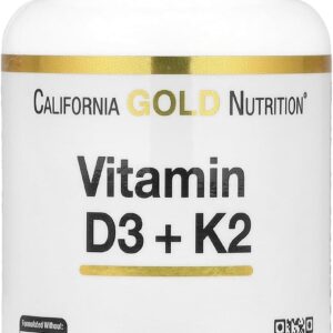 California Gold Nutrition Vitamin D3 + K2 MK-7 5000 IU 60 Veggie Caps
