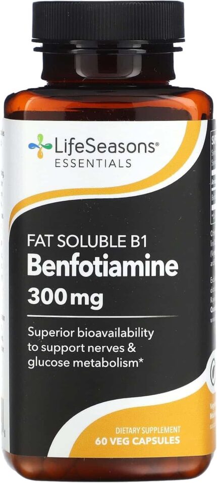 LifeSeasons Fat Soluble B1 Benfotiamine Glucose metabolism 60 Veg Caps