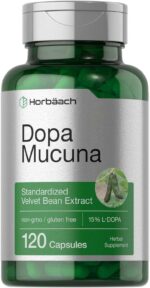 Horbaach Dopa Mucuna Velvet Bean Herbal Extract 120 Caps