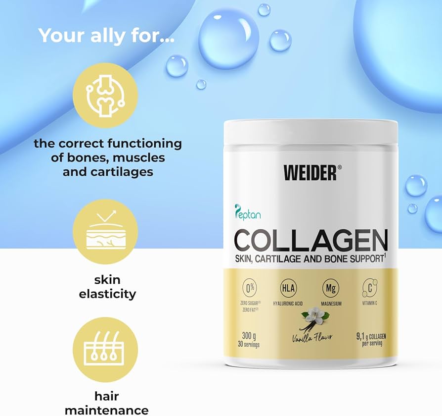 Weider Collagen(Kolajen) Vanilla Hydrolysed Collagen 100% Mag Vitamin C Sugar-Free Skin Bones Hair - Görsel 2