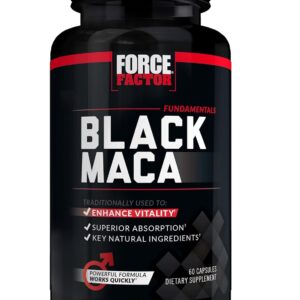 Force Factor Black Maca Root Vitality for Men 1000mg, 60 Capsules