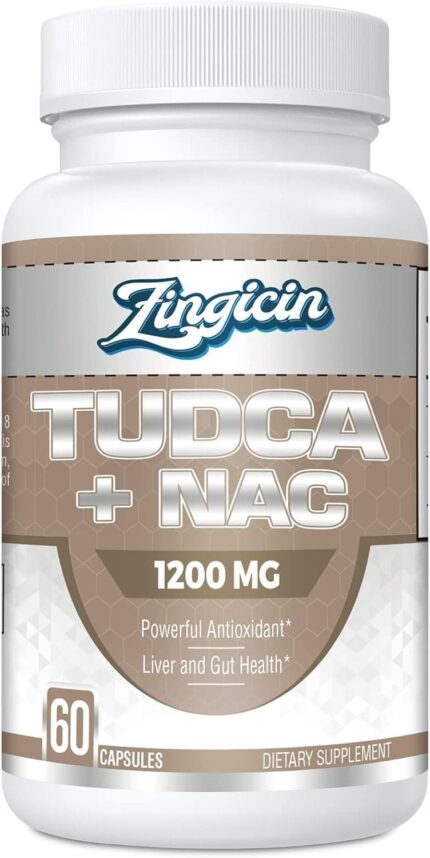 Zingicin TUDCA with NAC N-Acetyl-Cysteine Antioxidant Liver Digestion 1200mg 60 Caps