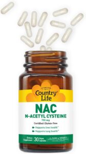 Country Life NAC N-Asetil Sistein 750 mg, 30 Vegan Kapsül - Görsel 2