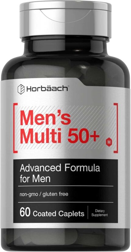 Horbaach Mens Multivitamin 50 Plus 60 Caplet Calcium Magnesium Molybdenum Vitamin A, B, C, D & E 50+