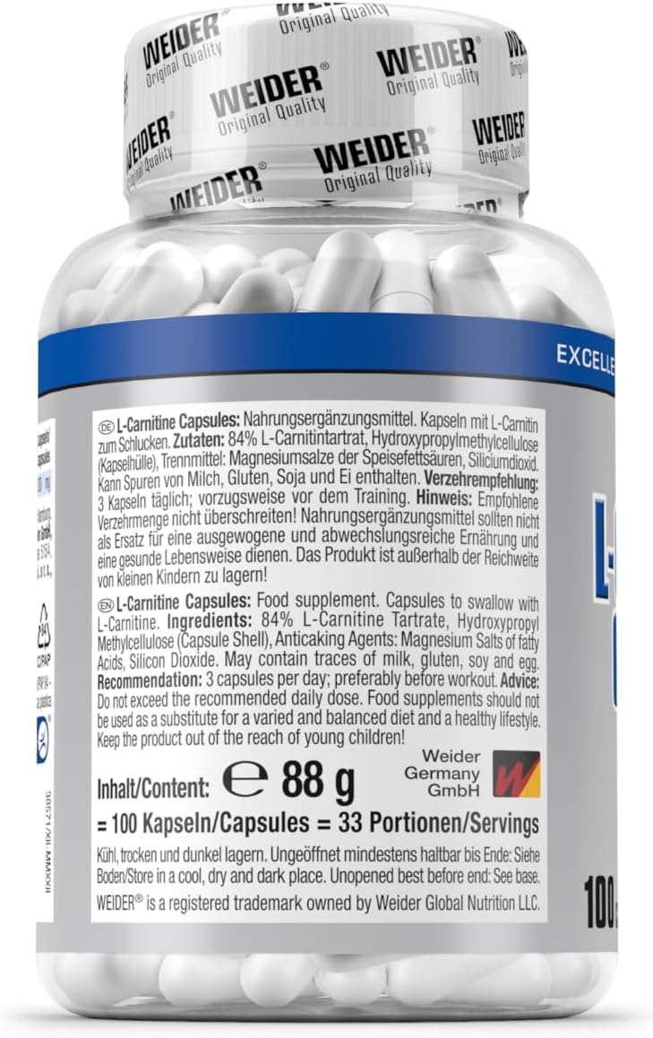 Weider L- Carnitine 1500 Mg 100 Caps - Görsel 2