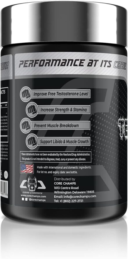 Core Champs Core Series Test Freak Booster Daa Aspartic acid Tribulus 60 caps - Görsel 3
