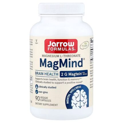 Jarrow Formulas Vegan MagMindo Magtein Magnesium L-Threonate Brain Health 90 Veggie Capsules