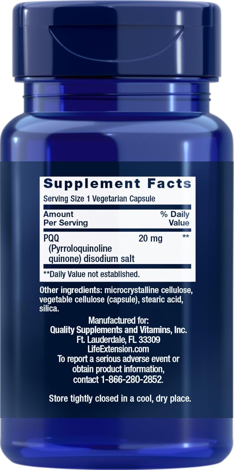 Life Extension PQQ Pyrroloquinoline Quinone 20 mg, 60 Vegetarian Capsules - Görsel 2