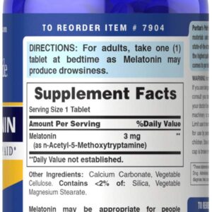 Puritan’s Pride Night Sleep Melatonın 3 mg 240 Tablet