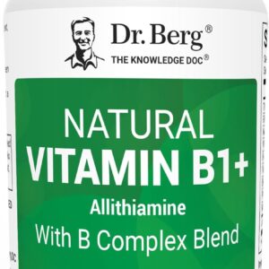 Dr. Berg Natural Vitamin B1 B6 B12 Complex Allithiamine Vitamin B1 Thiamin, Niacin, Folate, Magnesium & More - 60 Caps