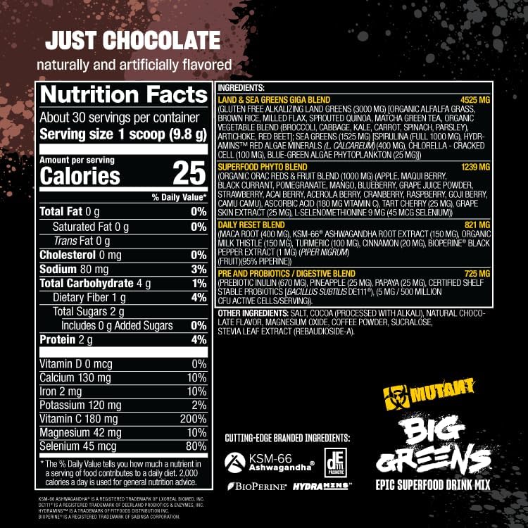 Mutant Big Greens Sea Greens Reds Antioxidants phytonutrients 1000mg spirulina Probiotic 294 gr - Görsel 4