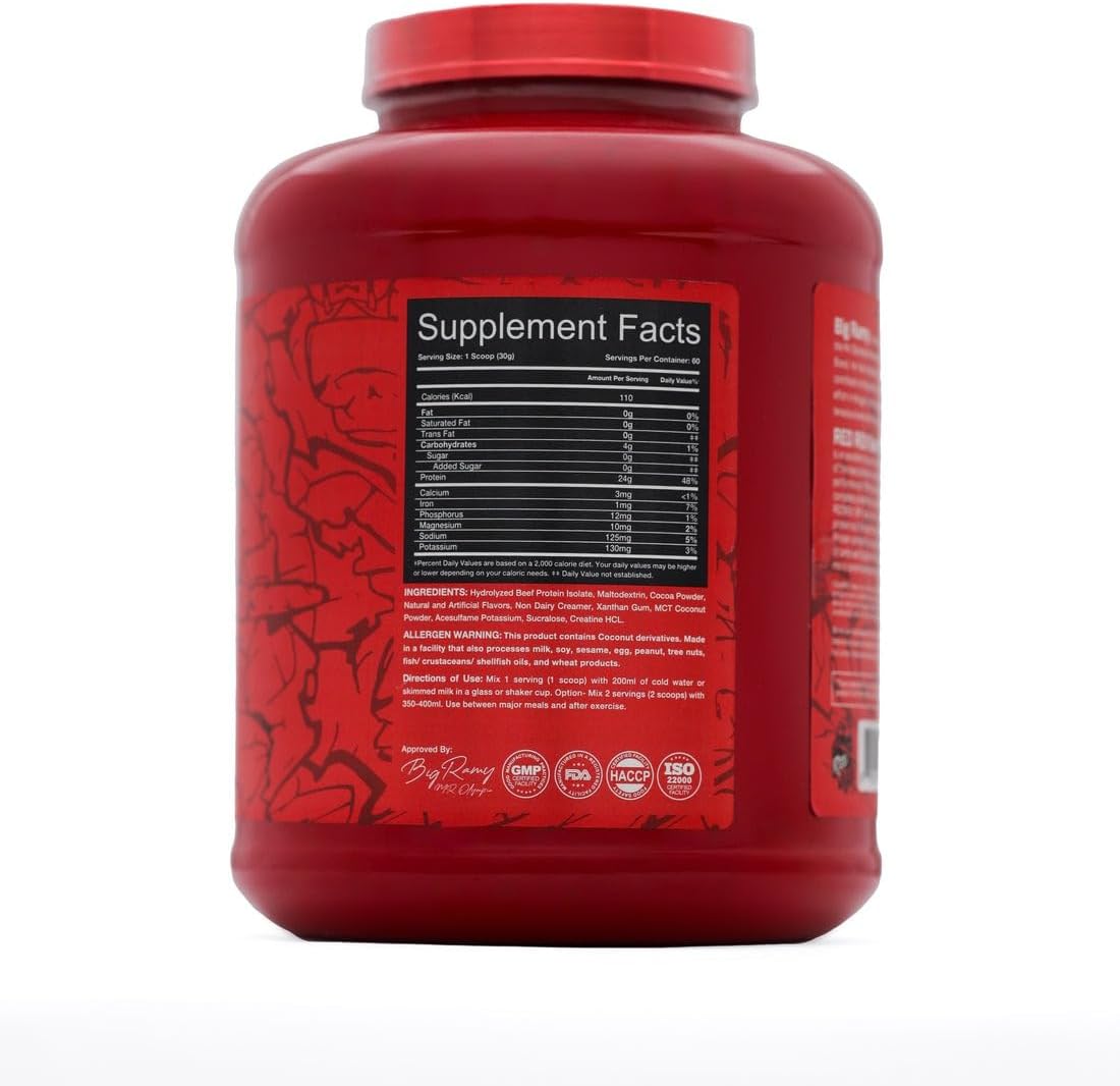 Big Ramy Red Rex 100% Beef Isolate Protein 1.8 KG - Görsel 4