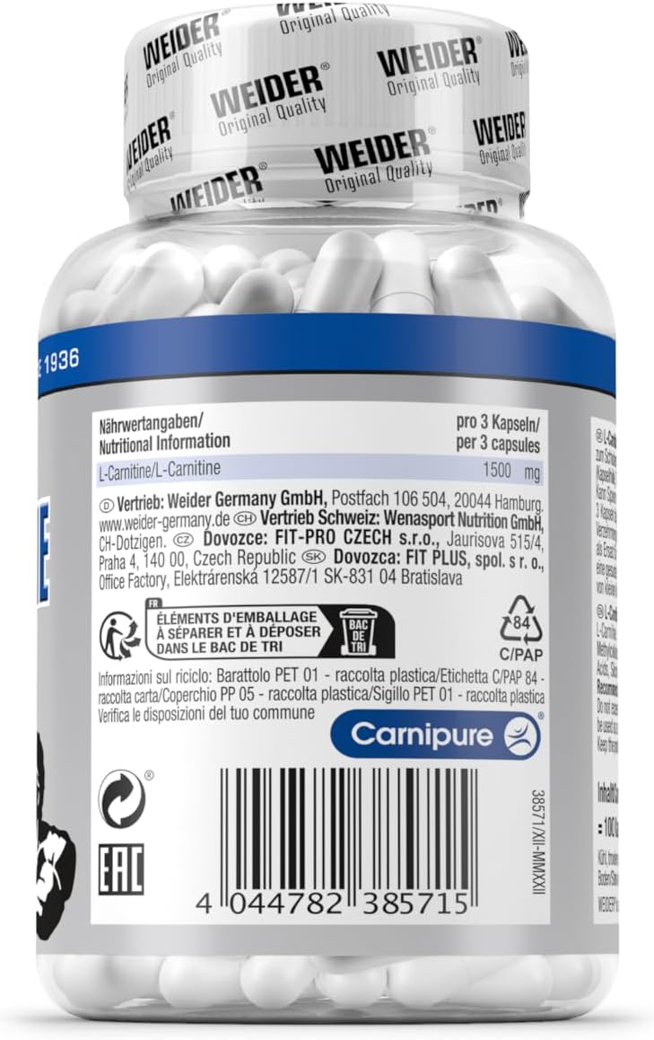 Weider L- Carnitine 1500 Mg 100 Caps - Görsel 3