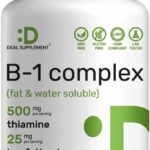DEAL SUPPLEMENT Vitamin B1 Thiamin 500mg Benfotiamine 2 in 1 Enhanced Formula – Fat & Water Soluble 240 Caps