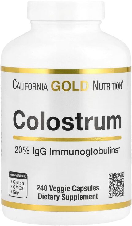 California Gold Nutrition, Colostrum with 20% IgG Immunoglobulins, 240 Veggie Capsules