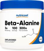 Nutricost Beta Alanine Powder 300 Grams (10.7oz) – 3 Grams Per Serving