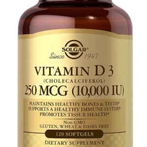 Solgar Vitamin D3 (Cholecalciferol) 250 MCG (10,000 IU) 120 Softgels