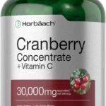 Horbäach Cranberry Concentrate Extract Pills + Vitamin C 120 Caps Women and Men Triple Strength Ultimate Potency Formul