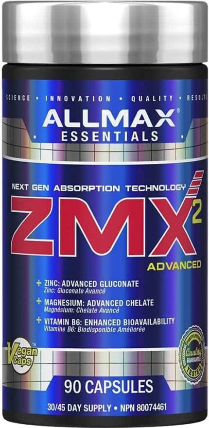 ALLMAX ZMX2 ZMA Advanced Magnesium , Zinc , Bisglycinate 90 Caps