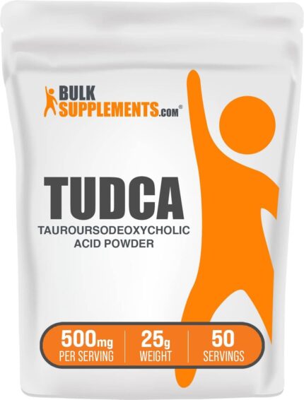 BulkSupplements TUDCA Tauroursodeoxycholic Acid Liver Powder 500mg 25 Gr 50 Servis