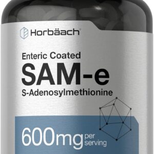 Horbaach SAM-e 600mg | 60 Tablets | S-Adenosyl Methionine | Vegetarian, Non-GMO, Gluten Free