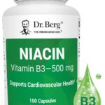 Dr. Berg Highly-Potent Niacin Flush Tolerance 500 mg Vitamin B3 for Heart Brain & Energy Support – 100 Caps