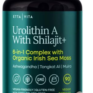 Etta Vita Urolithin-A Complex Shilajit Irish Sea Moss Tongkat Ali Ashwagandha 90 Caps