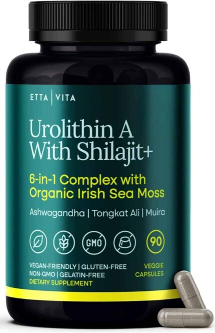 Etta Vita Urolithin-A Complex Shilajit Irish Sea Moss Tongkat Ali Ashwagandha 90 Caps