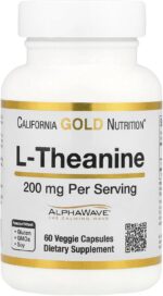 California Gold Nutrition L-Theanine Featuring AlphaWave, 200 mg, 60 Veggie Caps