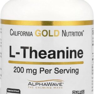California Gold Nutrition L-Theanine Featuring AlphaWave, 200 mg, 60 Veggie Caps