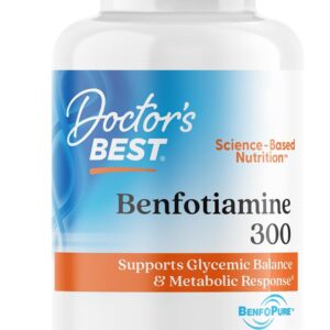 Doctor's Best Benfotiamine 300 with BenfoPure, Helps Maintain Healthy Glucose Metabolism 300 mg, 60 Veggie Caps