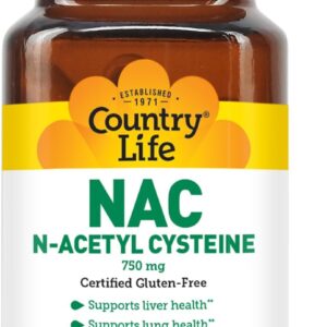 Country Life NAC N-Asetil Sistein 750 mg, 30 Vegan Kapsül