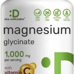 Deal Supplement Magnesium Magnezyum Glycinate 1,000mg Plus Vitamin C, 240 Capsules