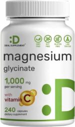Deal Supplement Magnesium Magnezyum Glycinate 1,000mg Plus Vitamin C, 240 Capsules
