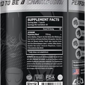 Core Champs AZAVAR Appetite Control Daa Aspartic Acid Betaine Tyrosine 60 caps