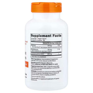 Doctor’s Best 600 mg Nac Detox Selenium Molybdenum Regulators 180 Caps - Görsel 2