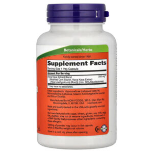 NOW Foods Kava Kava Extract Sleep Brain & Cognitive 250 mg 120 Veg Caps