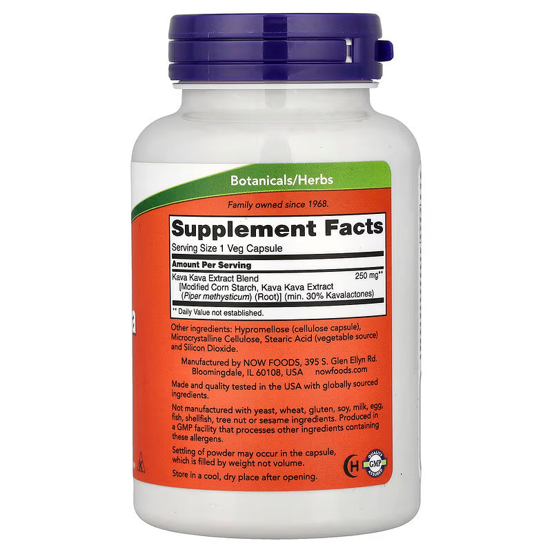 NOW Foods Kava Kava Extract Sleep Brain & Cognitive 250 mg 120 Veg Caps - Görsel 2