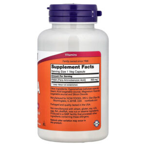 NOW Foods PABA 500 mg 100 Capsules - Görsel 2