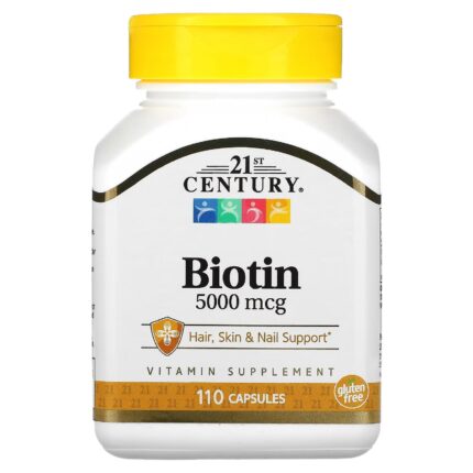 21st Century Biotin Hair + Skin Gluten free 5000 110 Caps