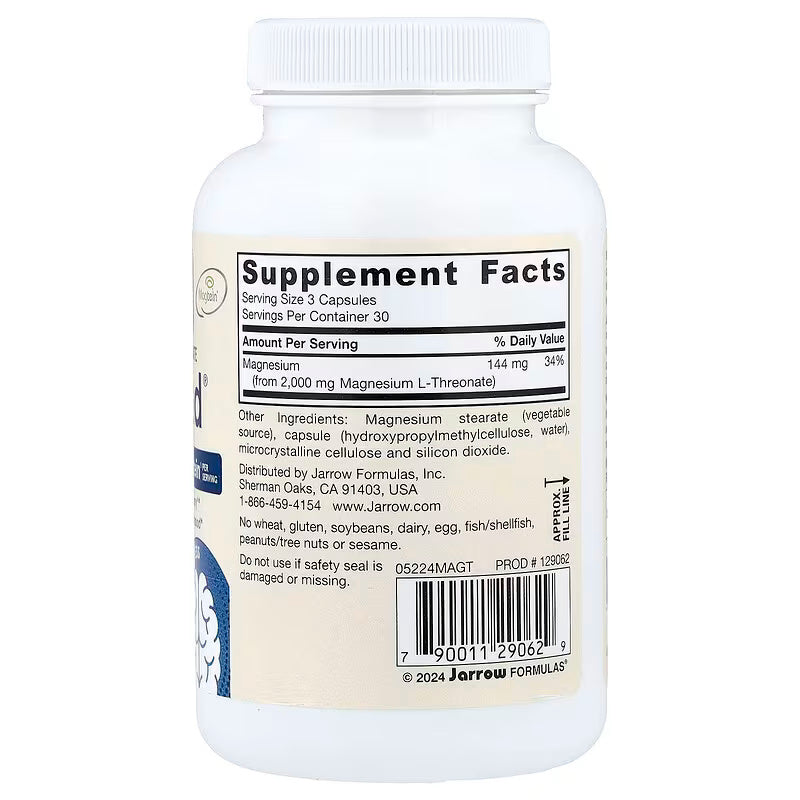 Jarrow Formulas Vegan MagMindo Magtein Magnesium L-Threonate Brain Health 90 Veggie Capsules - Görsel 3