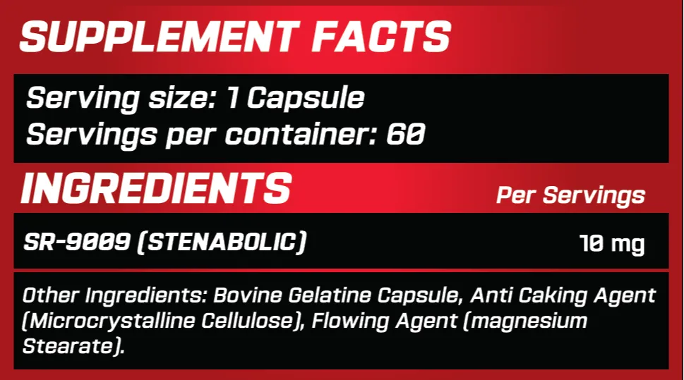 Grimlabs Bloodlust SR9009 Stenabolic 10 MG 60 Caps - Görsel 2