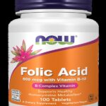 Now Folic Acid B12 Complex 800 mcg with Vitamin B-12 100 Tablets