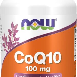 NOW Foods CoQ10 100 mg with Hawthorn Berry Cellular Energy Production 30 Veg Caps