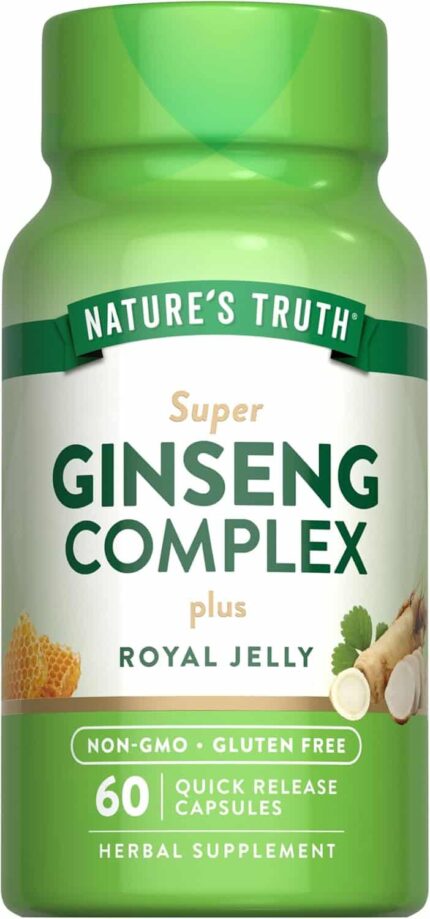Nature's Truth Super Ginseng Complex (Korean Ginseng+American Ginseng) with Royal Jelly 60 Caps