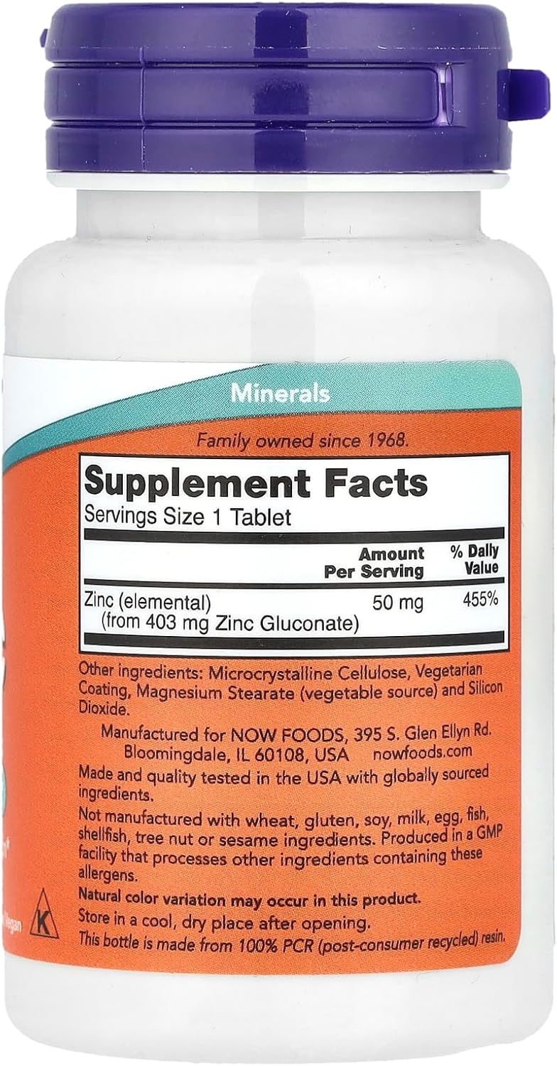 Now Foods Zinc Çinko 50 mg, 100 Tablet - Görsel 2