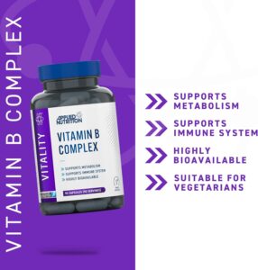 Applied Nutrition Vitamin B Complex B1, B2, B3, B5, B6, B12, Biotin&Folic Acid Immune  90 Caps - Görsel 3