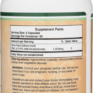 DOUBLE WOOD Kava Kava Extract 1000 Mg 120 Caps