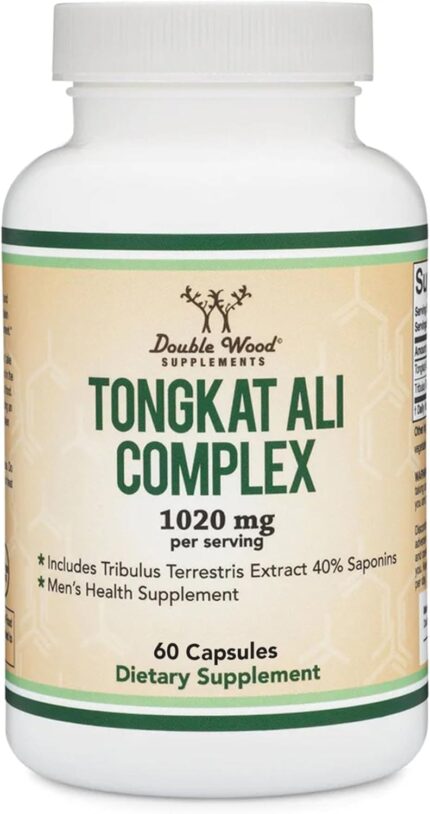 Double Wood Tongkat Ali Extract Tribulus Longjack Eurycoma Longifolia for Men & Women 60 Caps