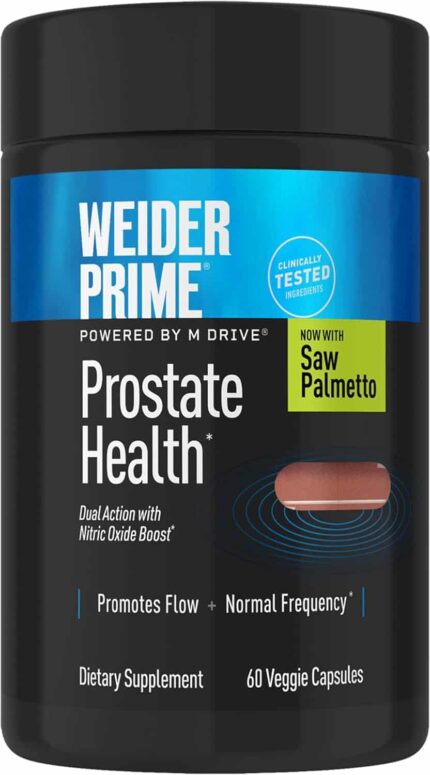 Weider Prime Prostate Health for Men Saw Palmetto Nitric Oxide Boron Selenium 60 Veggie Caps